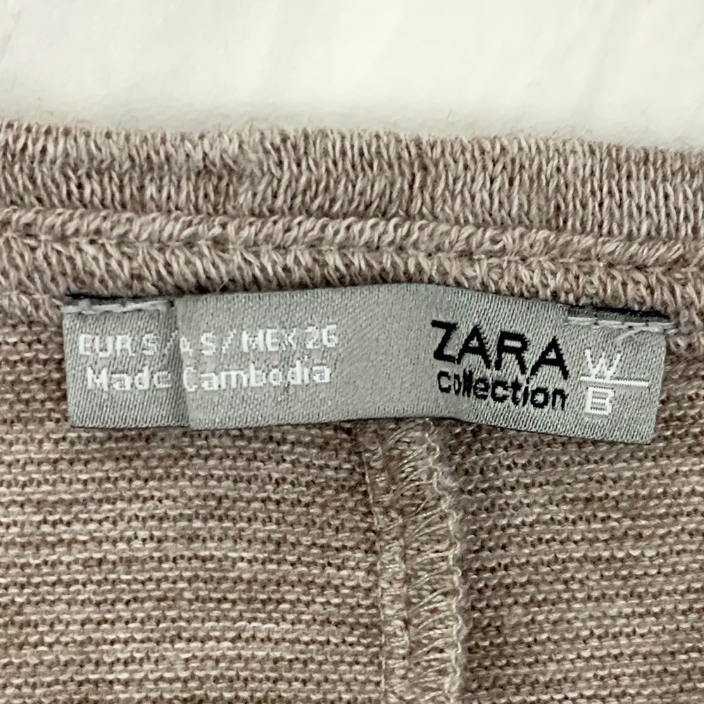 Zara- Heather Brown Ruffle Sleeve Sweater Small - Picture 7 of 7